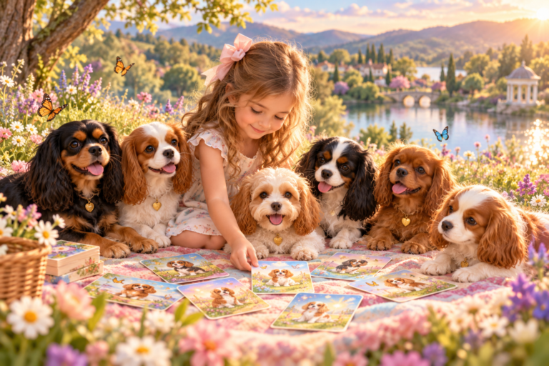 Positive affirmations for children with the Cavalier Angel Hearts in Heartland Hills